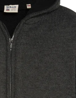 Gilet anthracite à capuche doublé sherpa - ANTHRACITE
