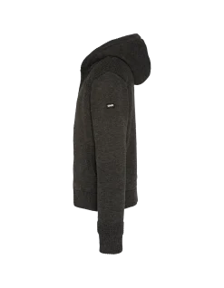 Gilet anthracite à capuche doublé sherpa - ANTHRACITE
