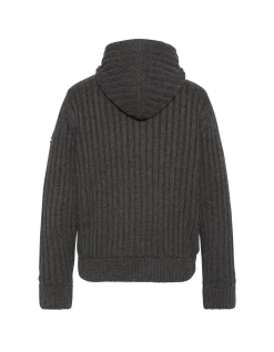 Gilet à capuche anthracite chiné doublé sherpa - ANTHRACITE CHINÉ