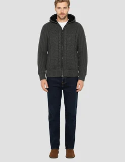 Gilet à capuche anthracite chiné doublé sherpa - ANTHRACITE CHINÉ