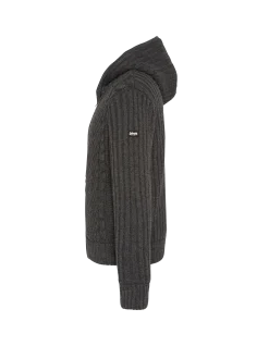 Gilet à capuche anthracite chiné doublé sherpa - ANTHRACITE CHINÉ