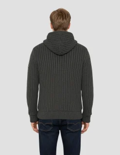 Gilet à capuche anthracite chiné doublé sherpa - ANTHRACITE CHINÉ