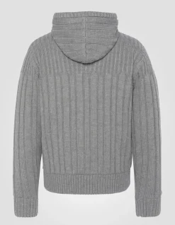 Gilet à capuche gris chiné doublé sherpa - GRIS CHINÉ