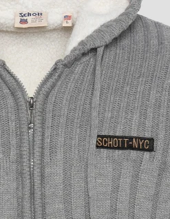 Gilet à capuche gris chiné doublé sherpa - GRIS CHINÉ