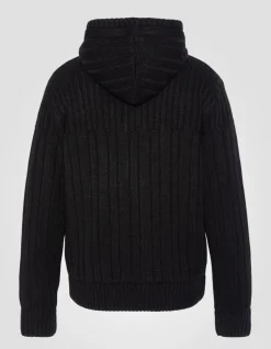 Gilet à capuche noir doublé sherpa - NOIR