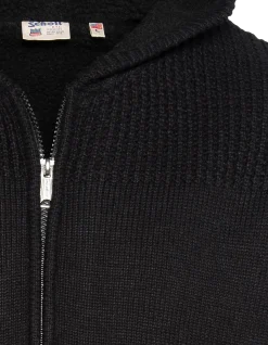 Gilet noir à capuche doublé sherpa - NOIR
