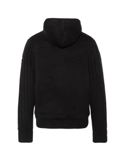Gilet noir à capuche doublé sherpa - NOIR