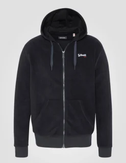 Gilet polaire bleu marine à capuche - MARINE