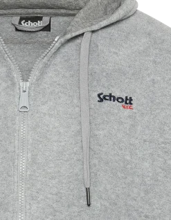 Gilet polaire gris chiné à capuche - GRIS CHINÉ
