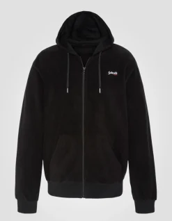 Gilet polaire noir à capuche - NOIR