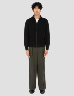 Gilet zippé noir, maille fantaisie - NOIR