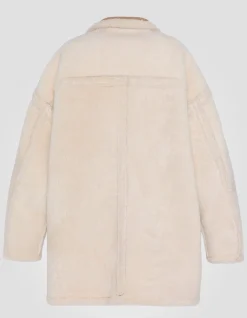Manteau long sable réversible, mouton double face - SABLE