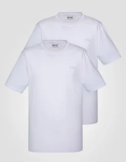 Pack de 2 t-shirts blancs à col rond en coton biologique - BLANC