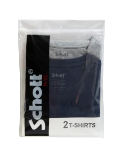 Pack de 2 t-shirts logo bleu marine et gris - MARINE/GRIS