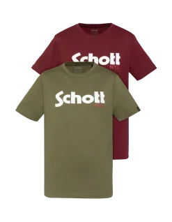 Pack de 2 t-shirts logo kaki et bordeaux - KAKI/BORDEAUX