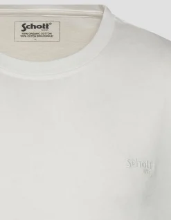 Pack de 2 t-shirts noir et blanc à col rond en coton biologique - NOIR/BLANC CASSÉ