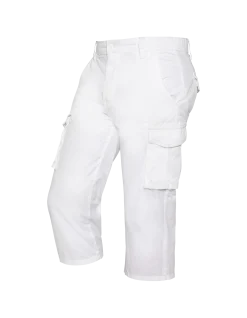Pantacourt blanc cargo multipoches - BLANC