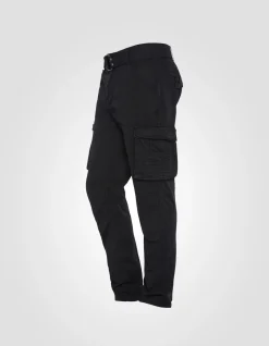 Pantalon cargo slim noir multipoches - NOIR