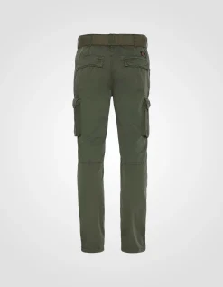 Pantalon cargo slim olive multipoches - OLIVE
