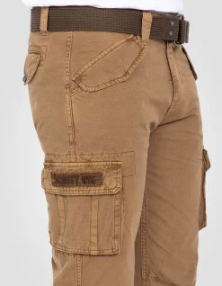Pantalon cargo tabac multipoches - TABAC