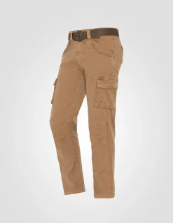 Pantalon cargo tabac multipoches - TABAC