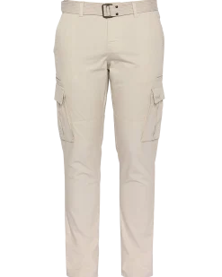 Pantalon de combat beige avec ceinture - BEIGE