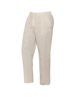 Pantalon en lin mélangé beige - BEIGE