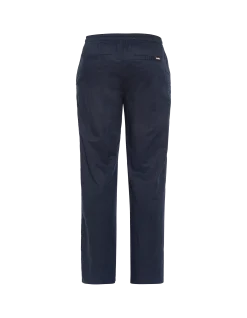 Pantalon en lin mélangé bleu marine - MARINE