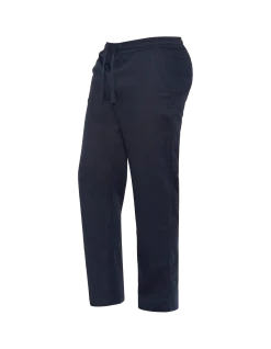 Pantalon en lin mélangé bleu marine - MARINE