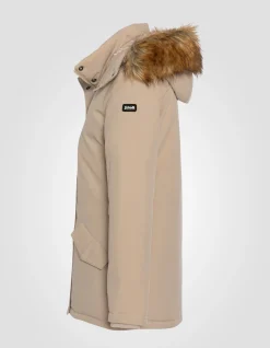 Parka beige à capuche - BEIGE