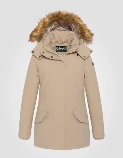 Parka beige à capuche - BEIGE