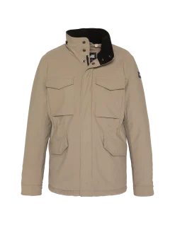 Parka beige foncé multipoches à capuche - BEIGE FONCÉ