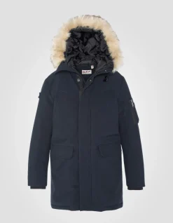 Parka bleu marine à capuche enfant - MARINE