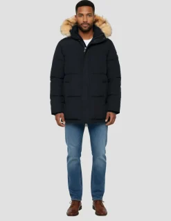 Parka bleu marine à capuche - MARINE