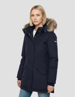 Parka bleu marine à capuche - MARINE