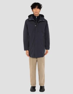 Parka bleu marine foncé urban à capuche - MARINE FONCÉ