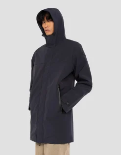 Parka bleu marine foncé urban à capuche - MARINE FONCÉ