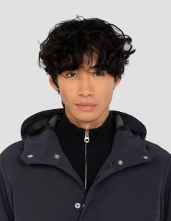 Parka bleu marine foncé urban à capuche - MARINE FONCÉ