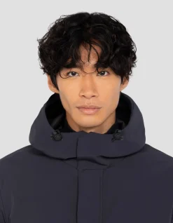 Parka bleu marine foncé urban à capuche - MARINE FONCÉ