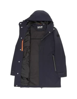 Parka bleu marine foncé urban à capuche - MARINE FONCÉ