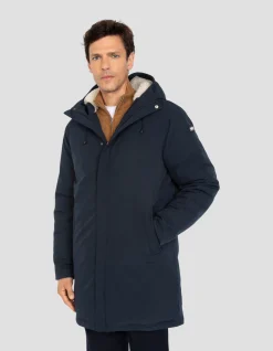 Parka bleu marine multipoches à capuche - MARINE