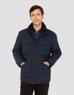 Parka bleu marine multipoches à capuche - MARINE
