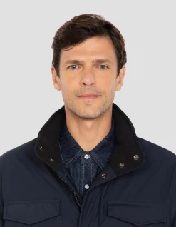 Parka bleu marine multipoches à capuche - MARINE