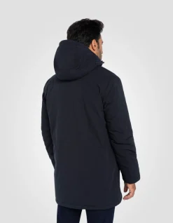 Parka longue bleu marine doublée sherpa - MARINE