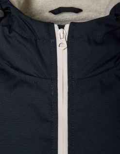 Parka longue bleu marine doublée sherpa - MARINE