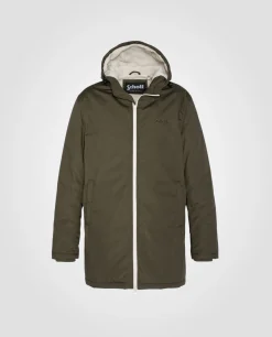 Parka longue kaki foncé doublée sherpa - KAKI FONCÉ