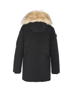 Parka noire à capuche enfant - NOIR