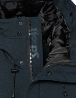 Parka noire à capuche en fausse fourrure amovible - NOIR