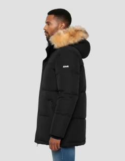 Parka noire à capuche - NOIR