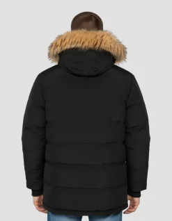 Parka noire à capuche - NOIR